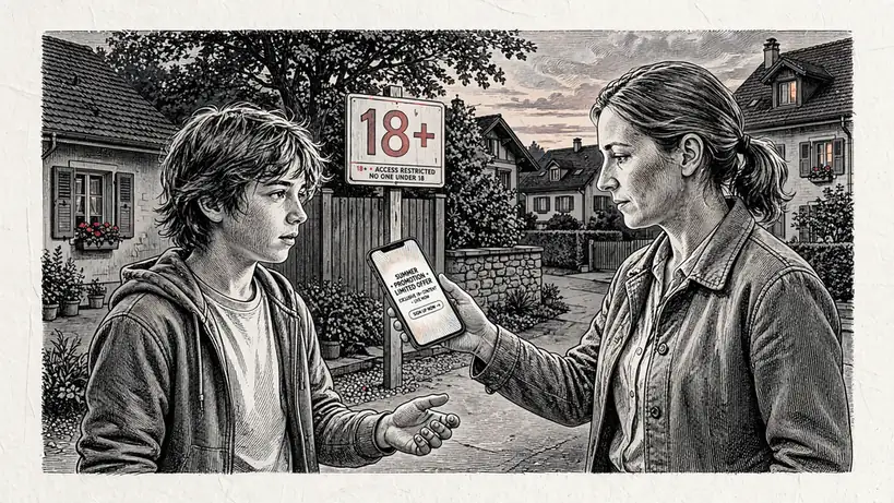 Eltern nehmen Smartphone mit Glücksspiel‑Anzeige von Jugendlichem weg